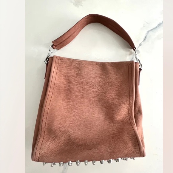 Alexander Wang Darcy Hobo Rose Pebbled Leather Burnt Studed. - Picture 5 of 14